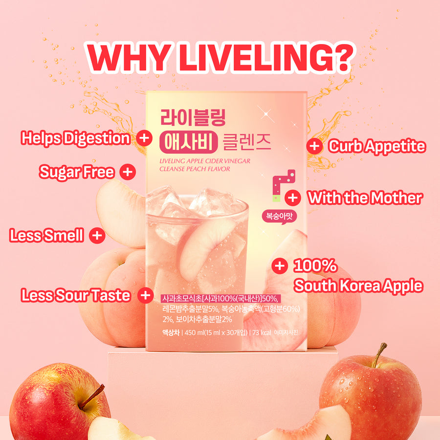 Liveling Apple Cleanse - Peach (15ml x 30ea)